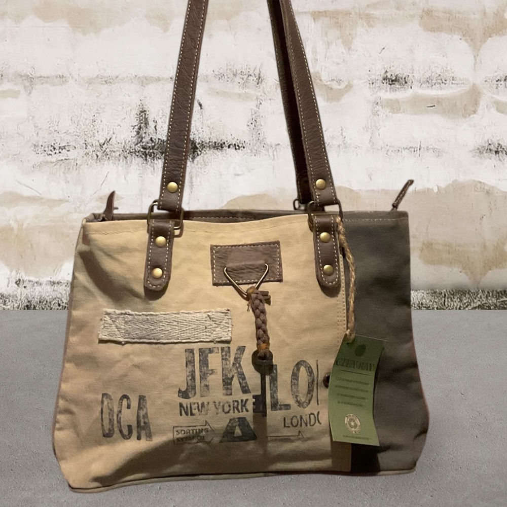 NWT Clea Rae USA Tote Bag in Repurposed Canvas